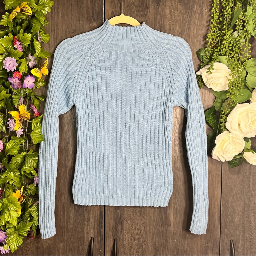 '🌼3/$30🌼Jamie Scott Blue Low Turtleneck Sweater Size Small